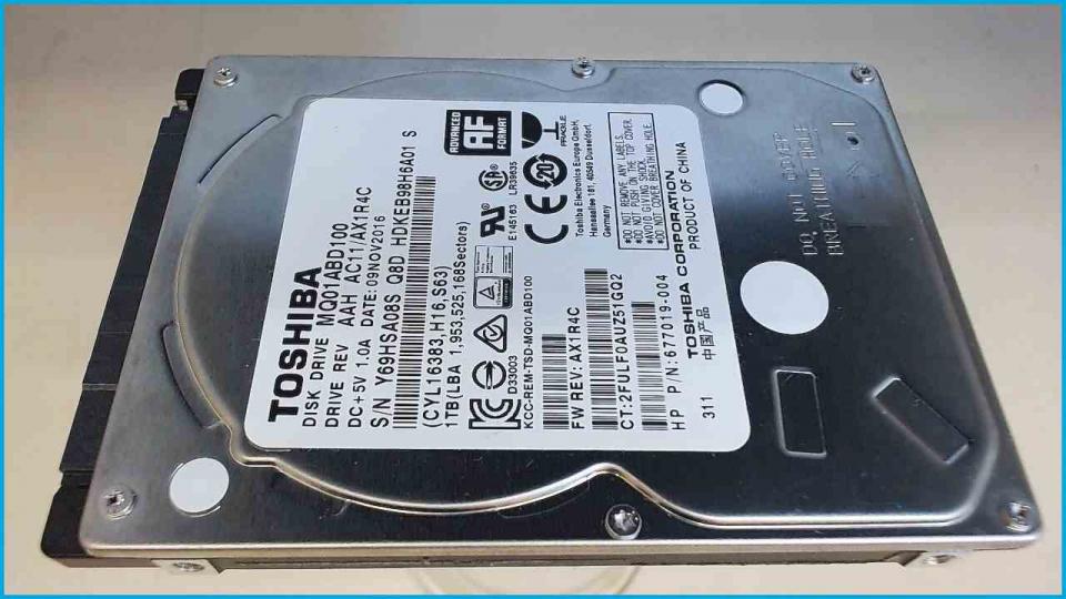 HDD Festplatte 2,5" 1TB Toshiba MQ01ABD100 (SATA) HP 255 G5 TPN-C126