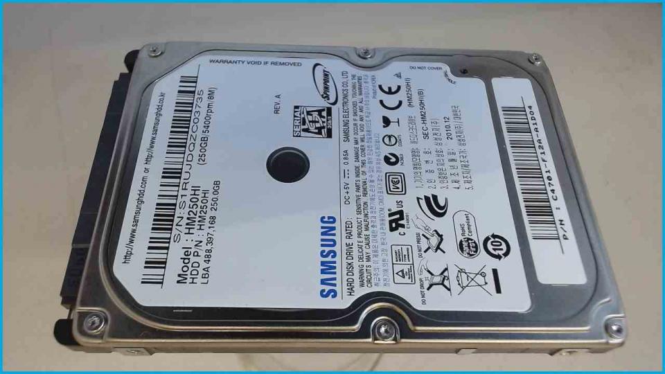 HDD Festplatte 2,5" 250GB Samsung HM250HI (576h) Medion Akoya E1226 MD98570