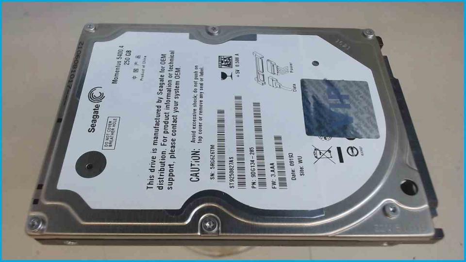 HDD Festplatte 2,5" 250GB Seagate (SATA) ST9250827AS Akoya P6612 MD97110