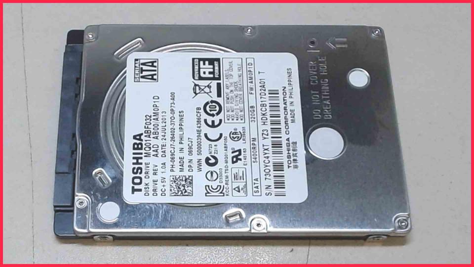 HDD Festplatte 2,5" 320GB Toshiba 320GB SATA MQ01ABF032 Dell Latitude E5530