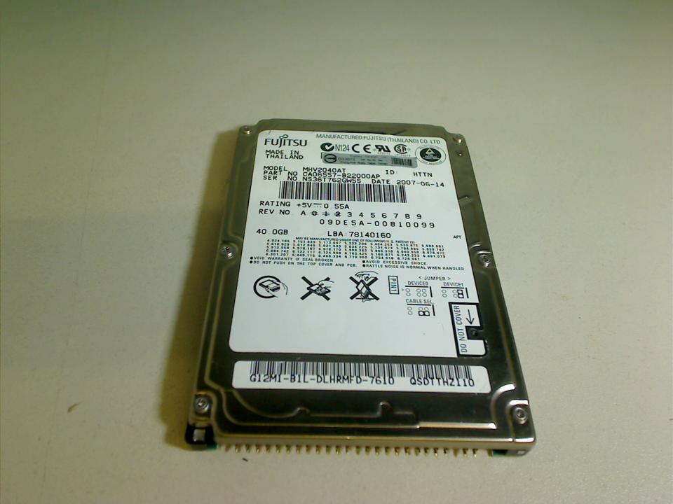 HDD Festplatte 2,5" 40GB AT (IDE) Fujitsu Siemens MHV2040AT