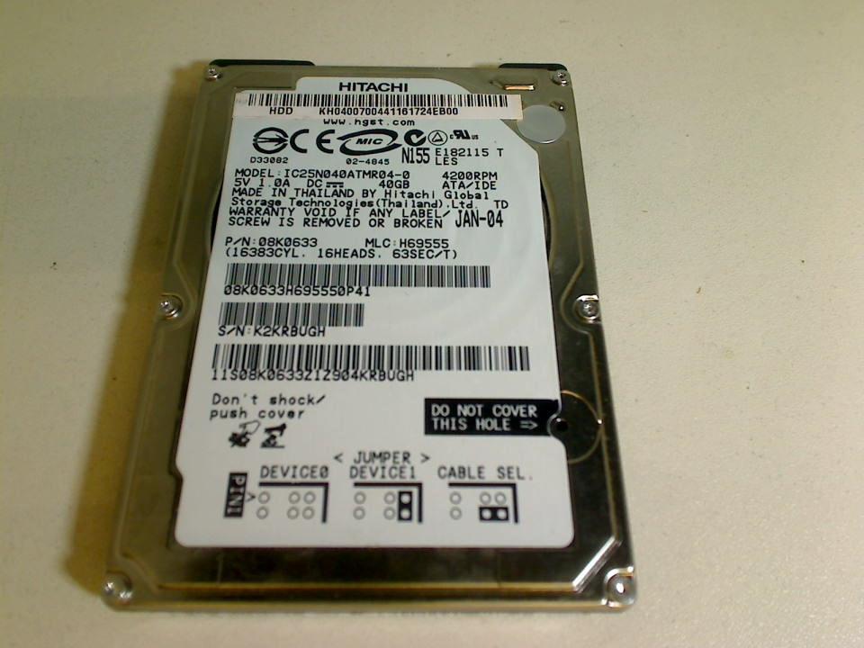 HDD Festplatte 2,5" 40GB Hitachi IC25N040ATMR04-0 IDE2.5" IBM T43 Type 1871