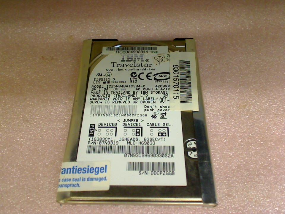 HDD Festplatte 2,5" 40GB IDE(AT) IC25N040ATCS04-0 IBM ThinkPad R52