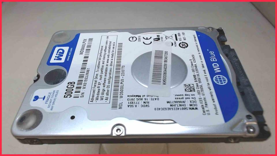 HDD Festplatte 2,5\"  500GB SATA 5400RPM 8MB WDC WD5000LPVX (1378h)