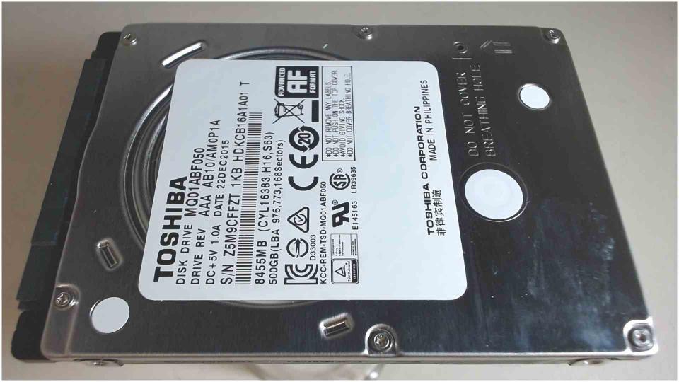 HDD Festplatte 2,5" 500GB SATA III 8MB 5400RPM Toshiba MQ01ABF050 (14617h)