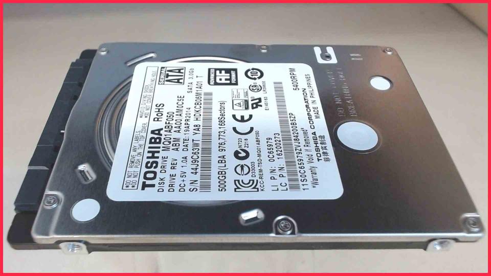 HDD hard drive 2.5" 500GB SATA III 8MB 5400RPM Toshiba MQ01ABF050 (565h)