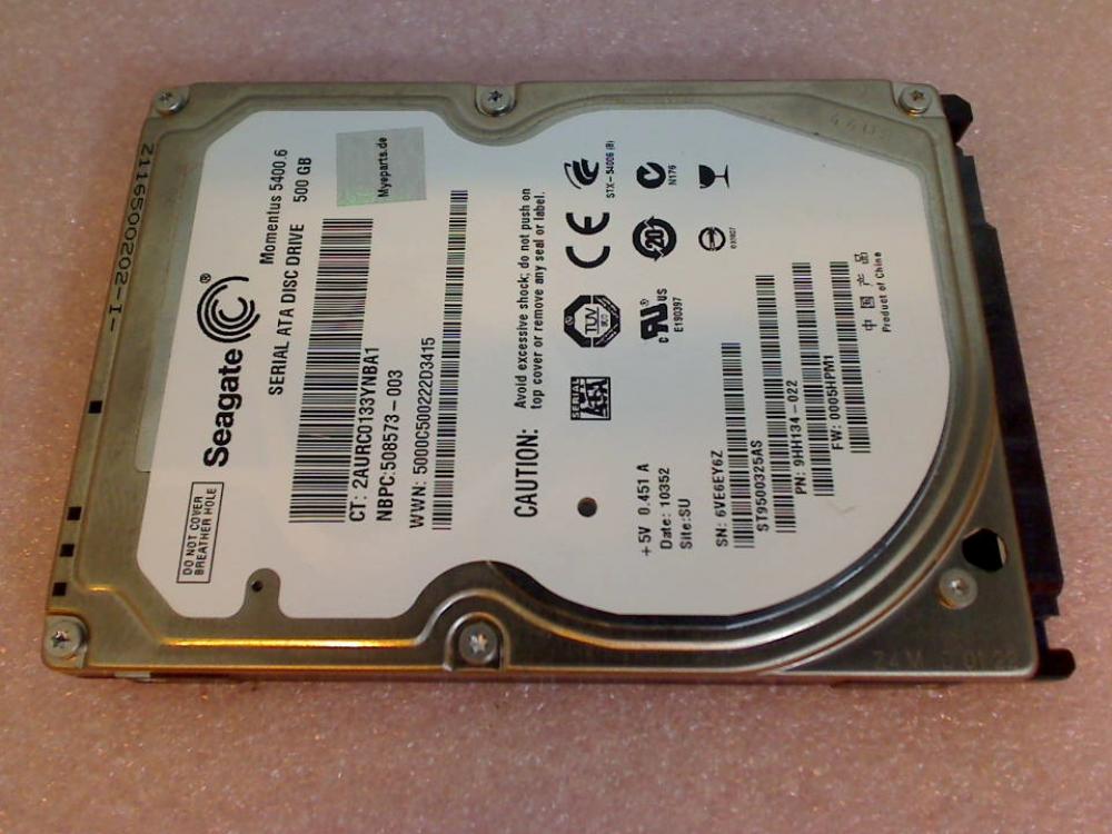 HDD Festplatte 2,5" 500GB Seagate ST9500325AS Acer TravelMate 5730G MS2231
