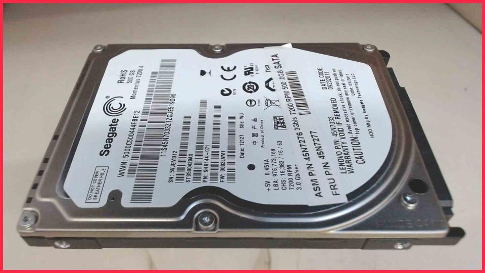 HDD Festplatte 2,5" 500GB Seagate ST9500420AS Acer Aspire ES 15 ES1-531-C0RH