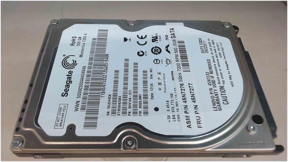 HDD Festplatte 2,5" 500GB Seagate ST9500420AS SATA HP ProBook 450 G3