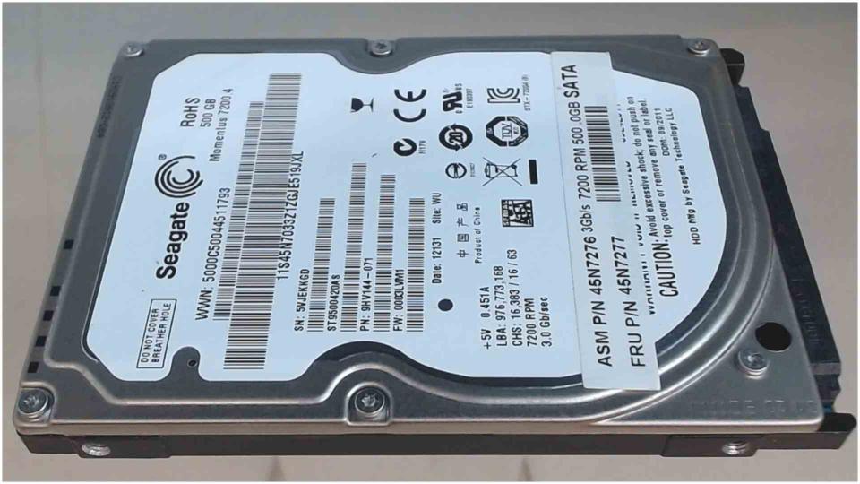 HDD Festplatte 2,5" 500GB Seagate ST9500420AS SATA PCG-7171M VGN-NW11S