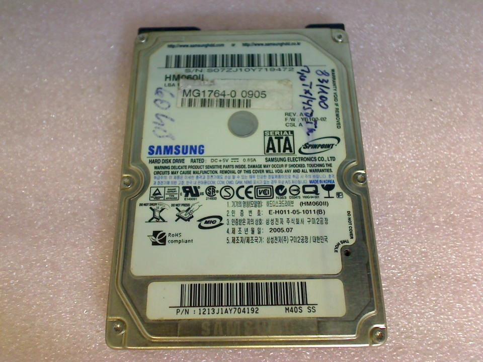 HDD Festplatte 2,5" 60GB HM060II Samsung (SATA)