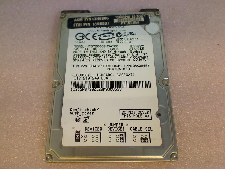 HDD Festplatte 2,5" 60GB HTS726060M9AT00 13N6807 7200RPM Hitachi AT IDE