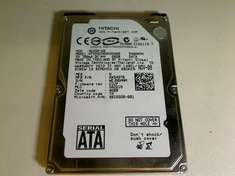 HDD Festplatte 2,5" 60GB Hitachi 5K250-60 (SATA) Acer Aspire 5315 -4