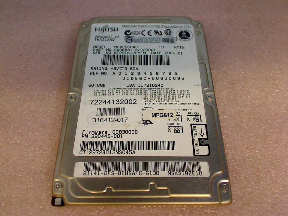 HDD Festplatte 2,5" 60GB MHV2060AH (IDE) AT Fujitsu