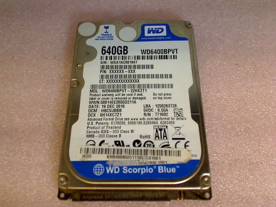 HDD Festplatte 2,5" 640GB WD6400BPVT (Defekt/Faulty) SATA WD Scorpio Blue