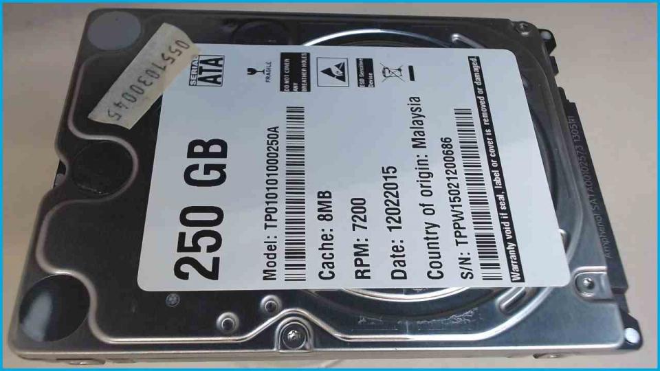 250GB HDD Festplatte 2,5" 7200RPM 8MB SATA Lenovo Ideapad S205