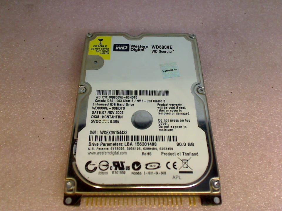 HDD Festplatte 2,5" 80GB WD800VE-00HDT0 IDE(AT) Asus A3E-8032P