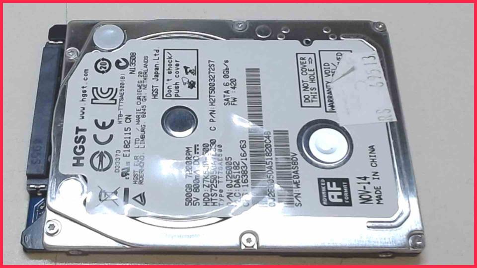 HDD Festplatte 2,5" HGST 500GB SATA Z7K500-500 HP 250 G4