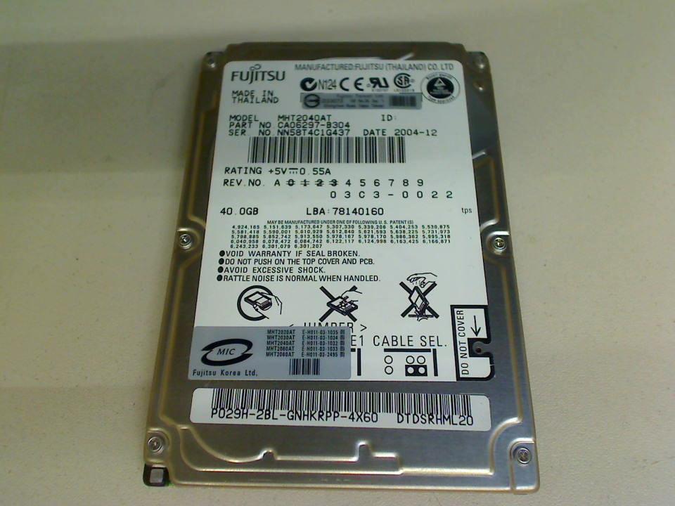 HDD Festplatte 2,5" MHT2040AT IDE AT Fujitsu A1667EX