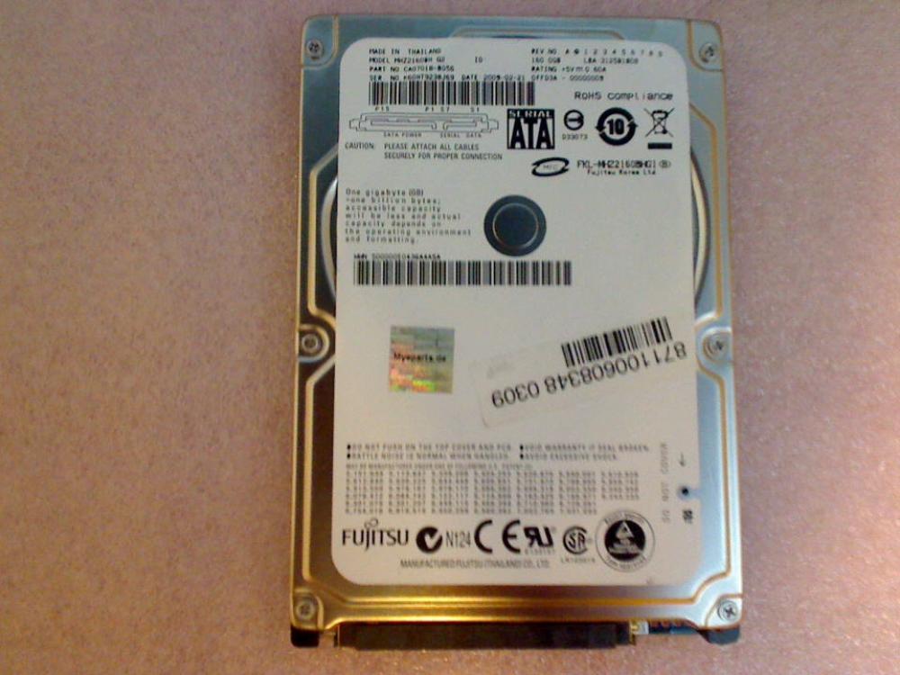 HDD Festplatte 2,5" SATA MHZ2160BH G2 160GB Fujitsu Esprimo U9210 S118D