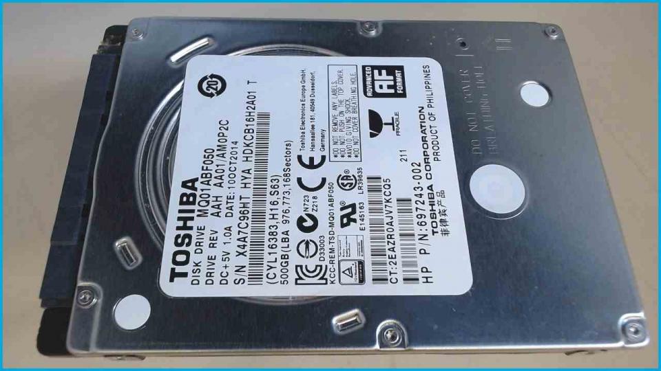 HDD Festplatte 2,5\" Toshiba 500GB SATA III 8MB MQ01ABF050 (584)