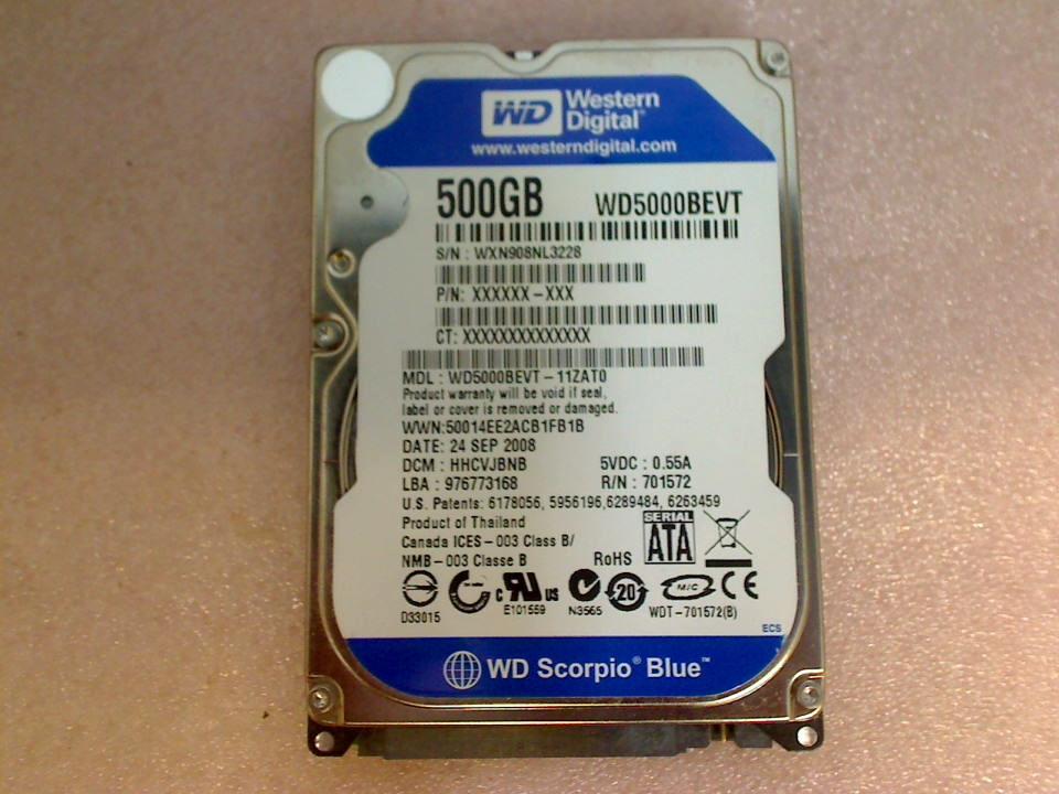 HDD Festplatte 2,5" WD5000BEVT 500 GB SATA Western Digital