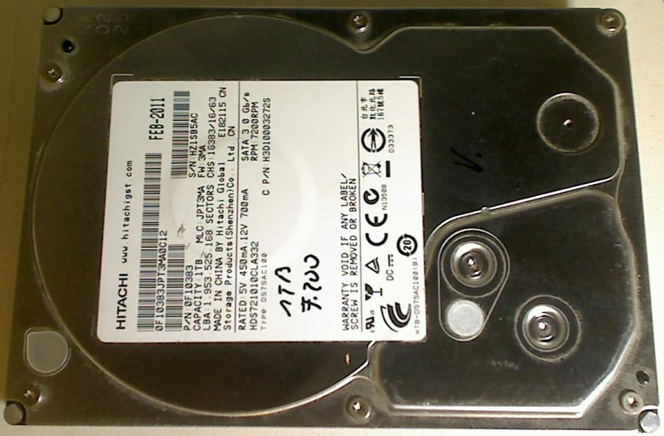 HDD hard drive 3.5" 1 TB SATA 7200 Hitachi HDS721010CLA332