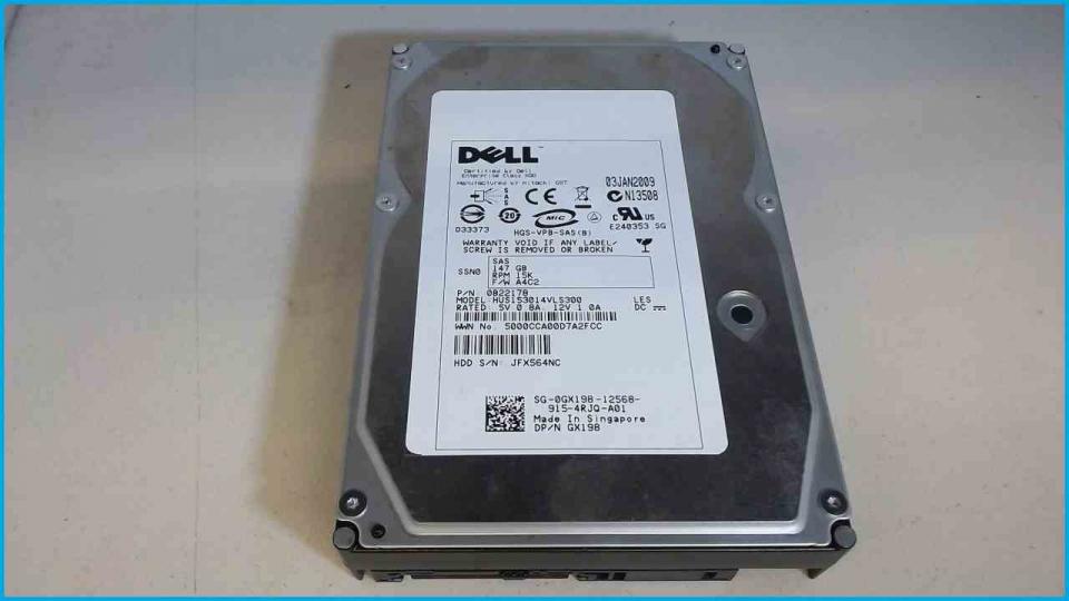 HDD Festplatte 3,5" 147GB SAS 15K 16MB Dell HUS153014VLS300