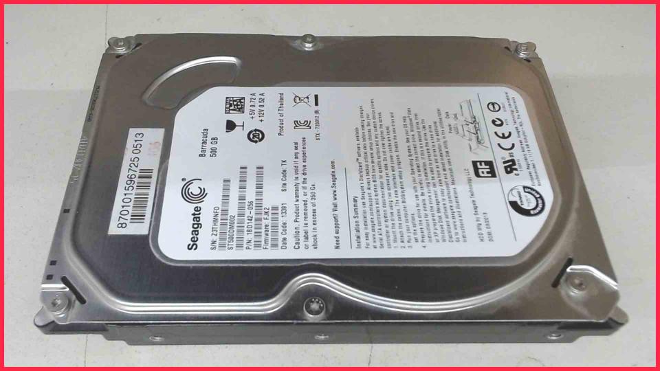 HDD hard drive 3.5" 500GB SATA 7200RPM 16MB Seagate ST500DM002
