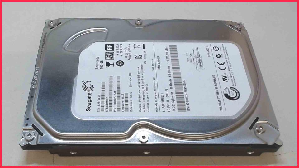 HDD Festplatte 3,5"  500GB SATA 7200RPM 16MB Seagate ST500DM002 (6287h)
