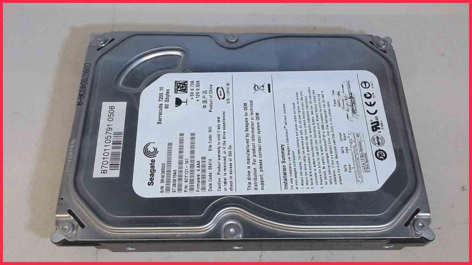 HDD hard drive 3.5" 80GB Seagate ST380815AS SATA Fujitsu Siemens Esprimo E5925