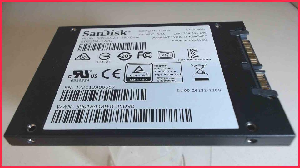 HDD SSD Festplatte 120GB SanDisk SDSSDA-120G Dell Latitude E5550 -2