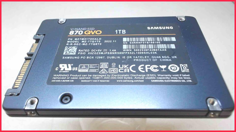 HDD SSD Festplatte  2.5" 1TB Samsung 870 QVO SATA MZ-77Q1T0 (266h)