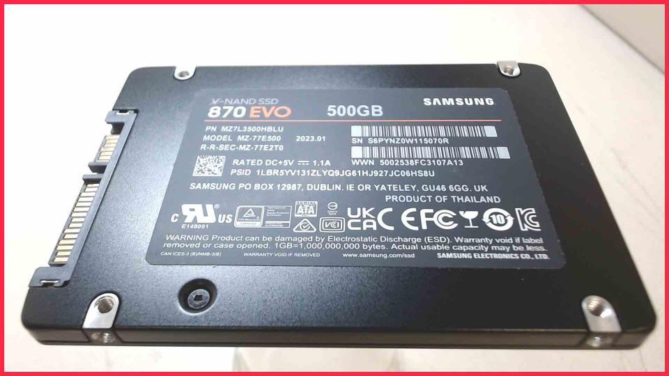 HDD SSD Festplatte  2.5" 500GB Samsung 870 EVO MZ-77E500 (228h)