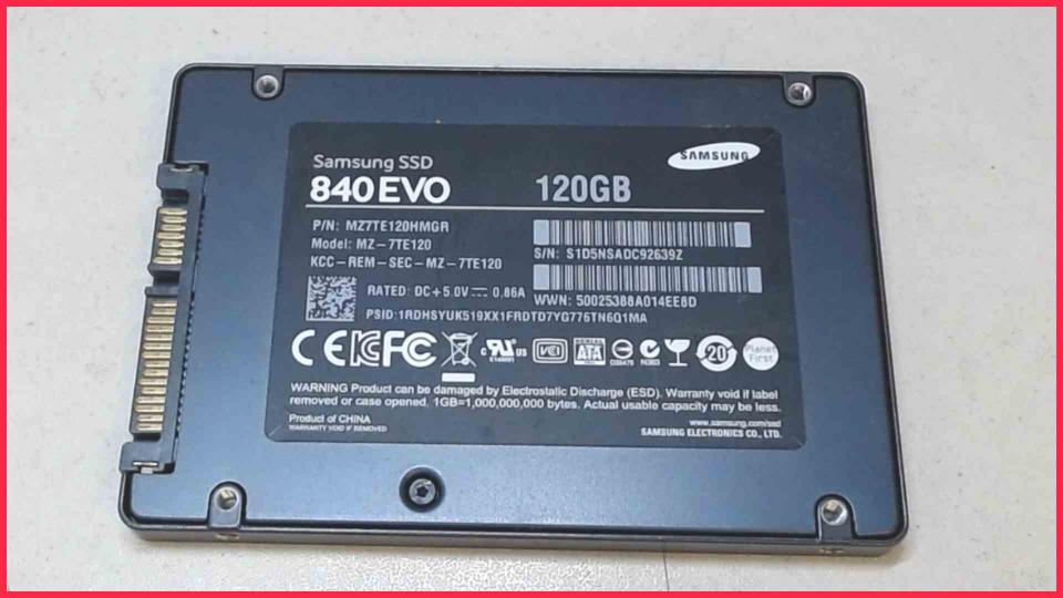 HDD SSD Festplatte 2.5" Samsung 120GB 840EVO Fujitsu Esprimo E5731