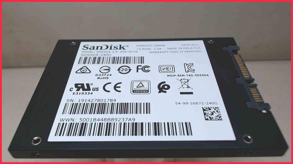 HDD SSD Festplatte  2.5" SanDisk 240GB SDSSDA-240G SATA (332h)