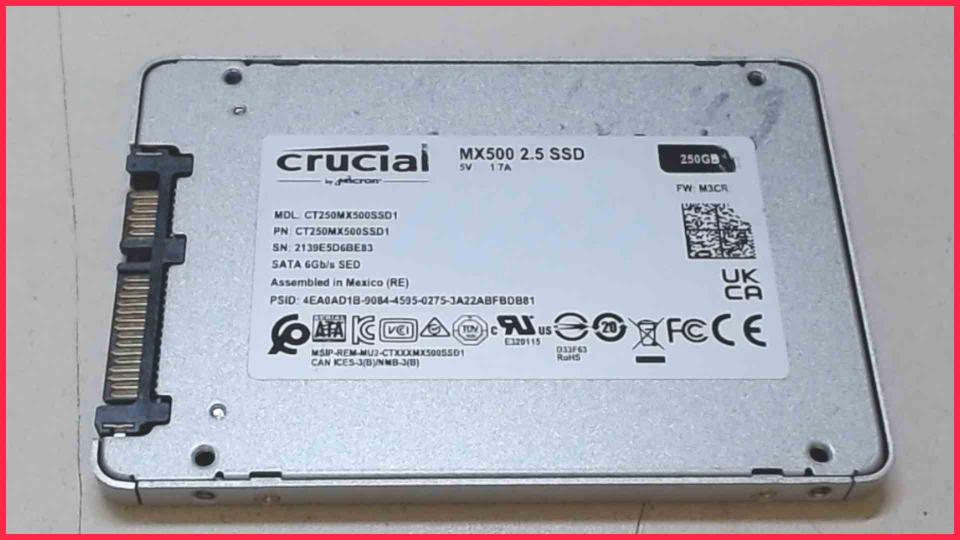 HDD SSD Festplatte 250GB Crucial MX500 2.5" Samsung R519 NP-R519 -2