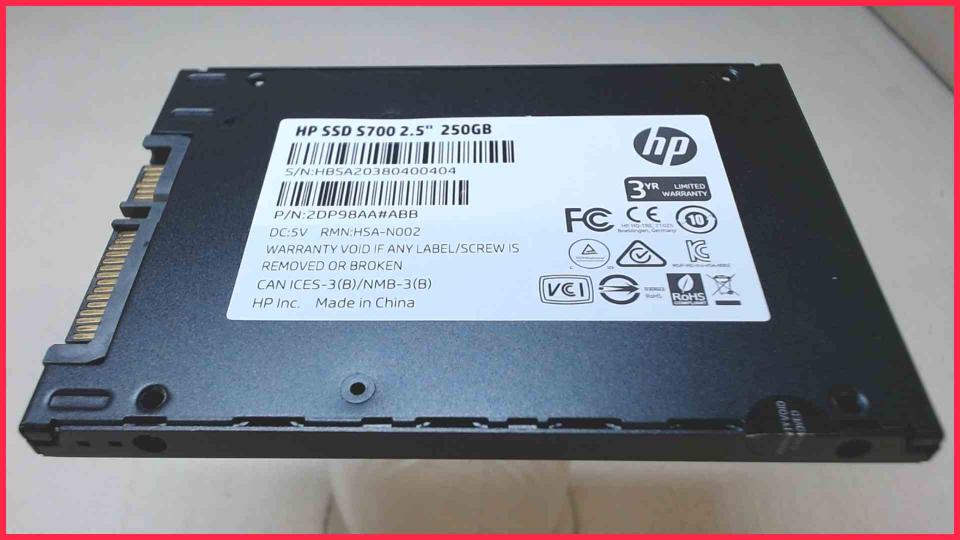 HDD SSD Festplatte  250GB HP SSD S700 2.5\" SATA (38882h)