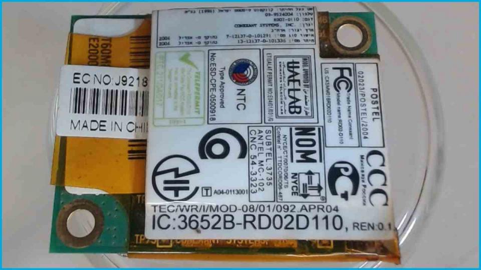 ISDN Modem Telefon Platine Board 39T0495 IBM ThinkPad T60p 8742