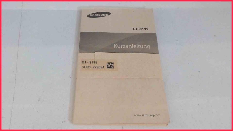 Kurzanleitung Samsung Galaxy S4 Mini GT-i9195