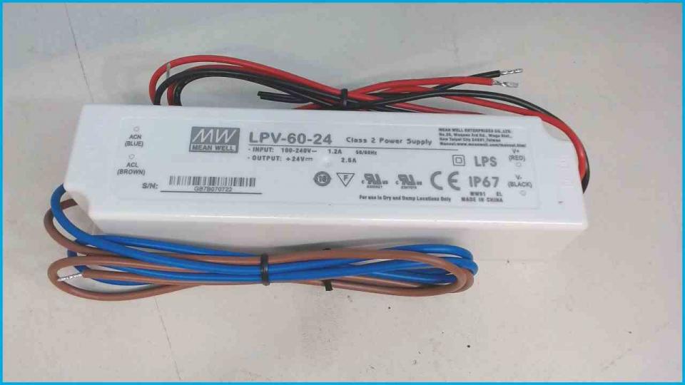 LED Drivers DC 24V 2.5A MW Mean Well LPV-60-24
