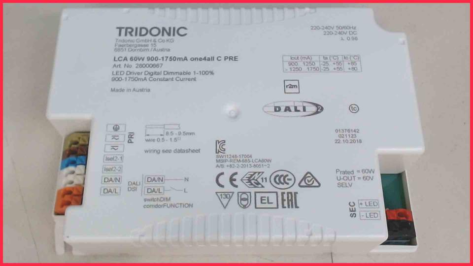 LED-Treiber TRIDONIC LCA 60W 900-1750mA one4all C PRE