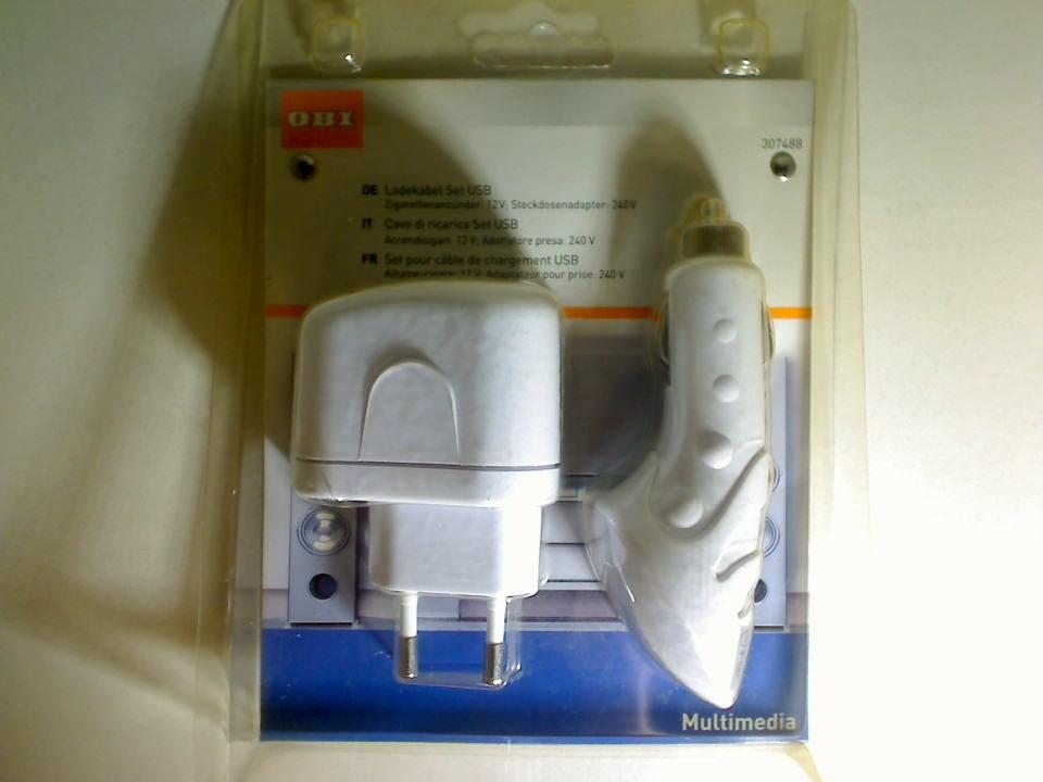 OBI Ersatzteile Ladegerät Kabel Set USB Zigarettenanzünder 12V + Steckdose  220V Neu OVP Hifi Audio Sat TV