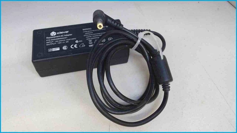 Netzteil Adapter 12V 3A (100-240V 47-63Hz) Asus iclever 04G26B000451