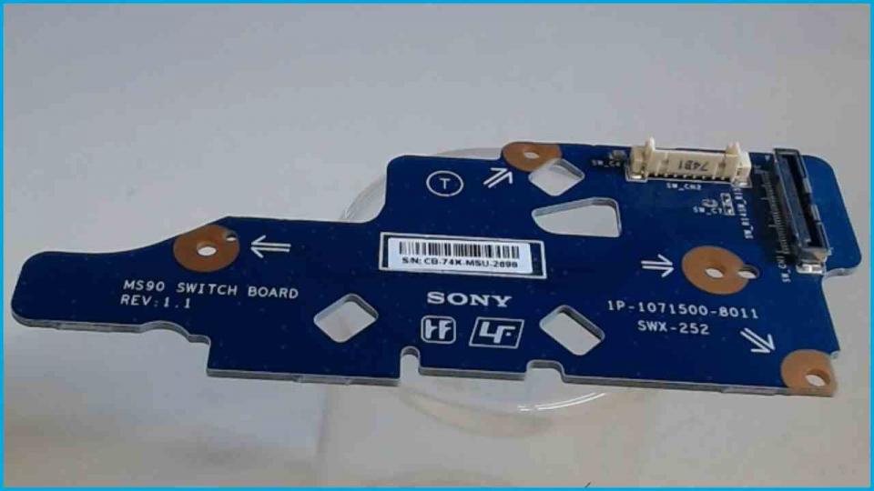 Power Switch Einschalter Board Platine SWX-252 MS90 Vaio VGN-FZ18M PCG-381M