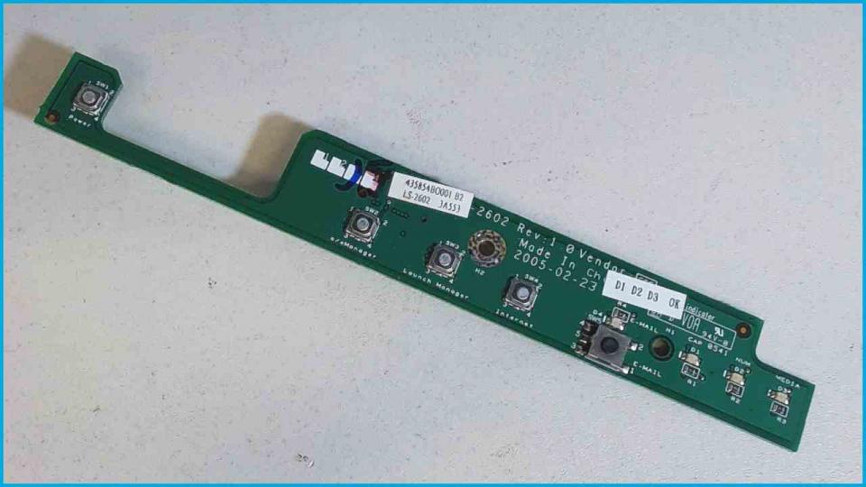 Power Switch Einschalter Board Platine TravelMate 4650 DL00 -2
