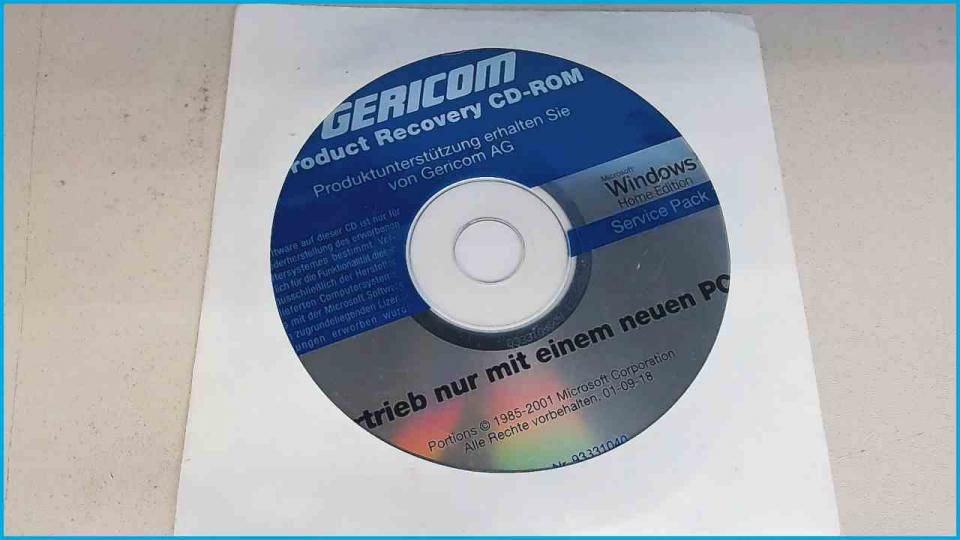 Recovery CD-ROM Windows Home Edition Webgine Advance 1500+