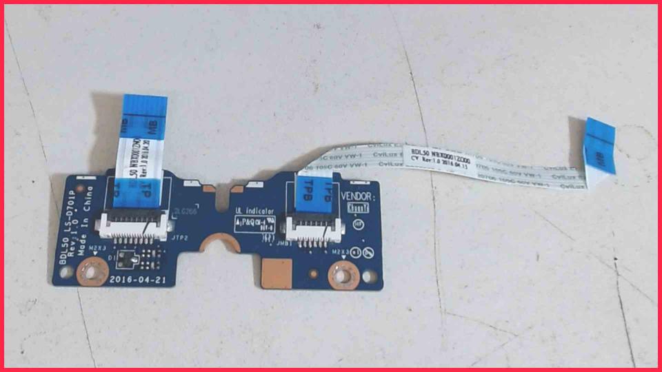 Touchpad Schalter Tasten Board + Kabel LS-D701P HP 250 G5 TPN-C125