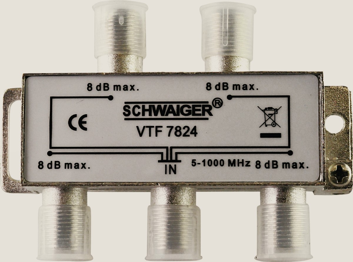Verteiler (4-fach) Antennen 5-1000 MHz VTF7824 531 Schwaiger Neu OVP