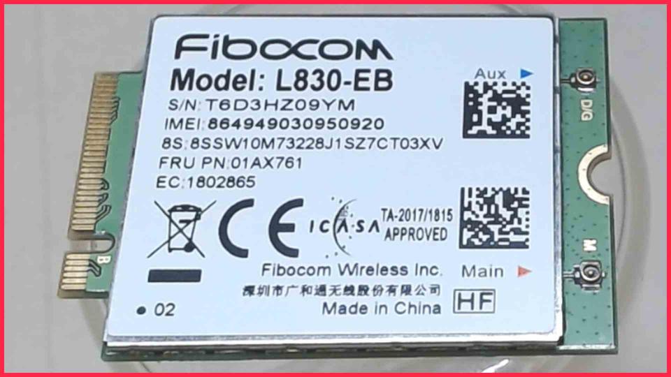 WWAN WiFi Karte Board Modul Platine  L830-EB LTE 4G Lenovo ThinkPad T580